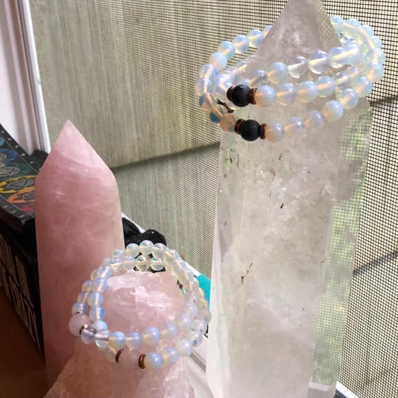 Opal Crystal Bracelets W/ Rose & Shungite Crystal - Picture 10 of 14